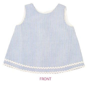 Ruffle Butts Blue Seersucker Swing Top Set for Baby and Toddlers