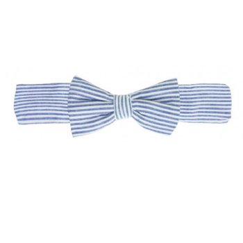 Ruffle Butts Blue Seersucker Headband