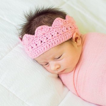 Ruffle Butts Pink Knit Princess Crown Headband