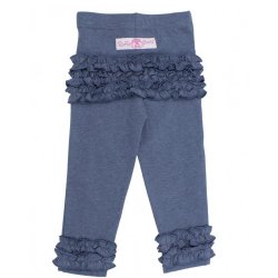 Ruffle Butts Blue Faux Denim Everyday Ruffle Leggings for Baby Girls
