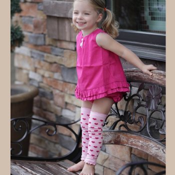 Ruffle Butts Pink with Fuchsia Hearts Leg Warmers