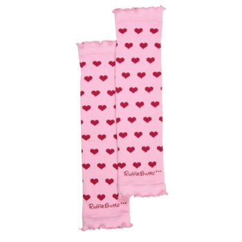 Ruffle Butts Pink with Fuchsia Hearts Leg Warmers