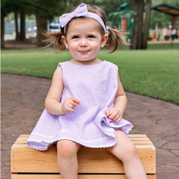 Ruffle Butts Lavender Seersucker Swing Top Set Baby Girls and Toddlers