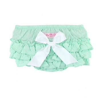 Ruffle Butts Mint Green Seersucker Swing Top Set for Baby Girls