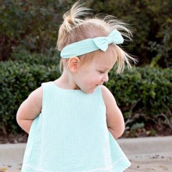 Ruffle Butts Mint Green Seersucker Headband