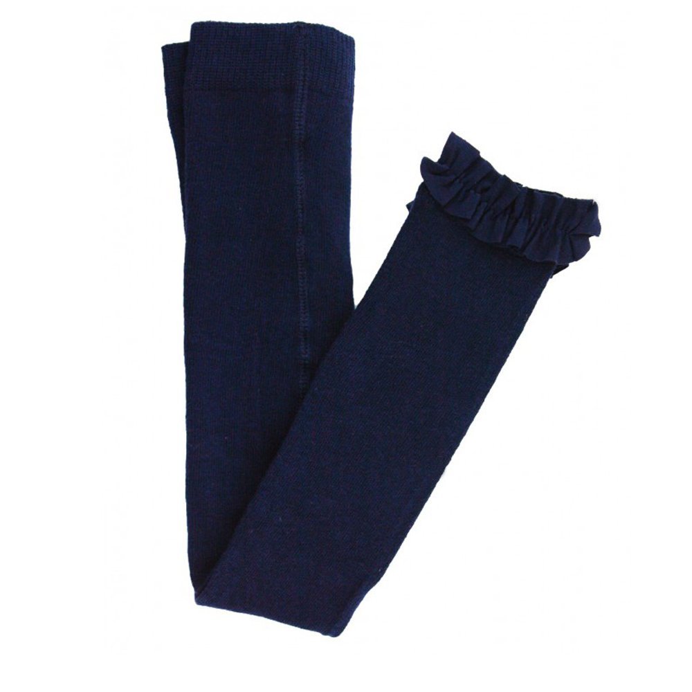 Ruffle Butts Navy Blue Footless Tights with Ruffle for Newborn to