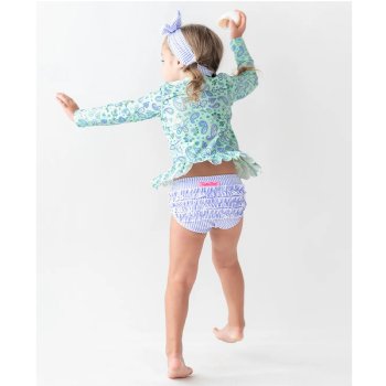 Ruffle Butts "Sea Glass" Paisley Peplum 2-Pc. Rash Guard