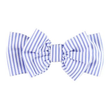 Ruffle Butts Periwinkle Blue Seersucker Swim Headband