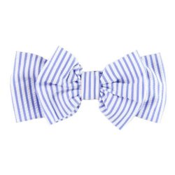 Ruffle Butts Periwinkle Blue Seersucker Swim Headband