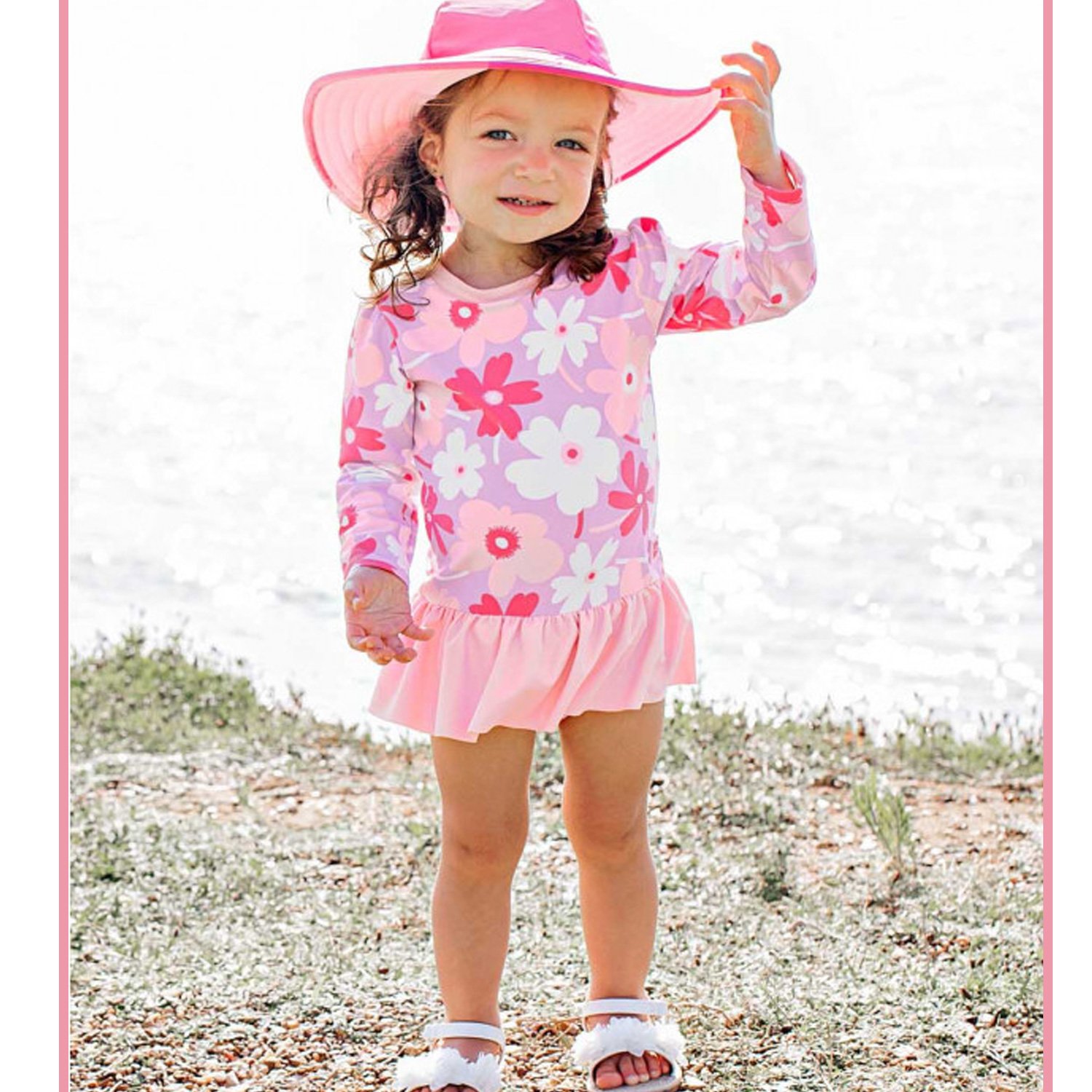 Baby SwimsuitOne Piece Floral Ruffle Butts