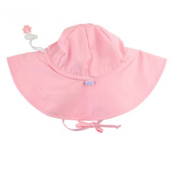 Ruffle Butts Pink Brim Hat with Sun Protection 