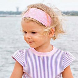 Ruffle Butts Pink Polka Dot Swimwear Headband