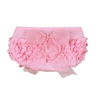 Ruffle Butts Pink Diaper Cover with Organza Bow