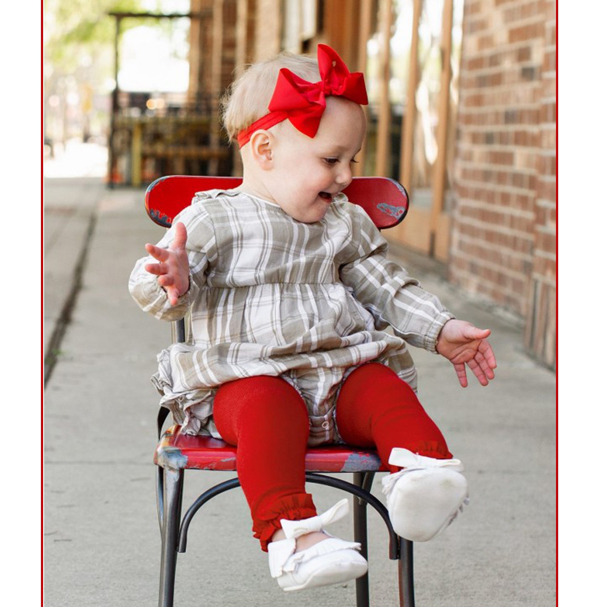 Ruffle Butts Grey and White Plaid VBack Bubble Romper for Baby Girls