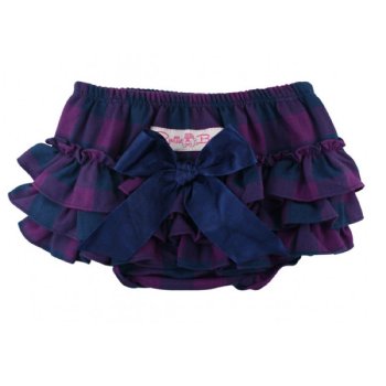 Ruffle Butts Plum and Navy Buffalo Plaid Diaper Cover