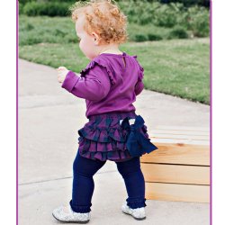 Ruffle Butts Plum and Navy Buffalo Plaid Diaper Cover