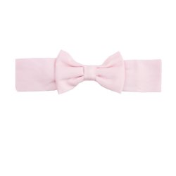 Ruffle Butts Pink Sateen Headband with Bow