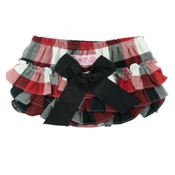 Ruffle Butts Red, White and Black Plaid Diaper Cover