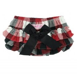 Ruffle Butts Red, White and Black Plaid Diaper Cover