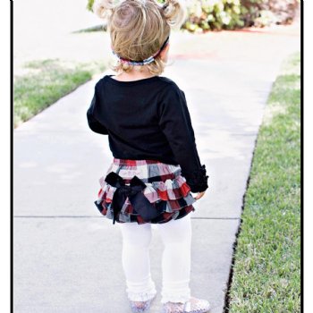 Ruffle Butts Red, White and Black Plaid Diaper Cover