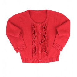 Ruffle Butts Red Ruffled Cardigan for Baby Girls