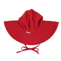 Ruffle Butts Red Wide Brim Swim Hat