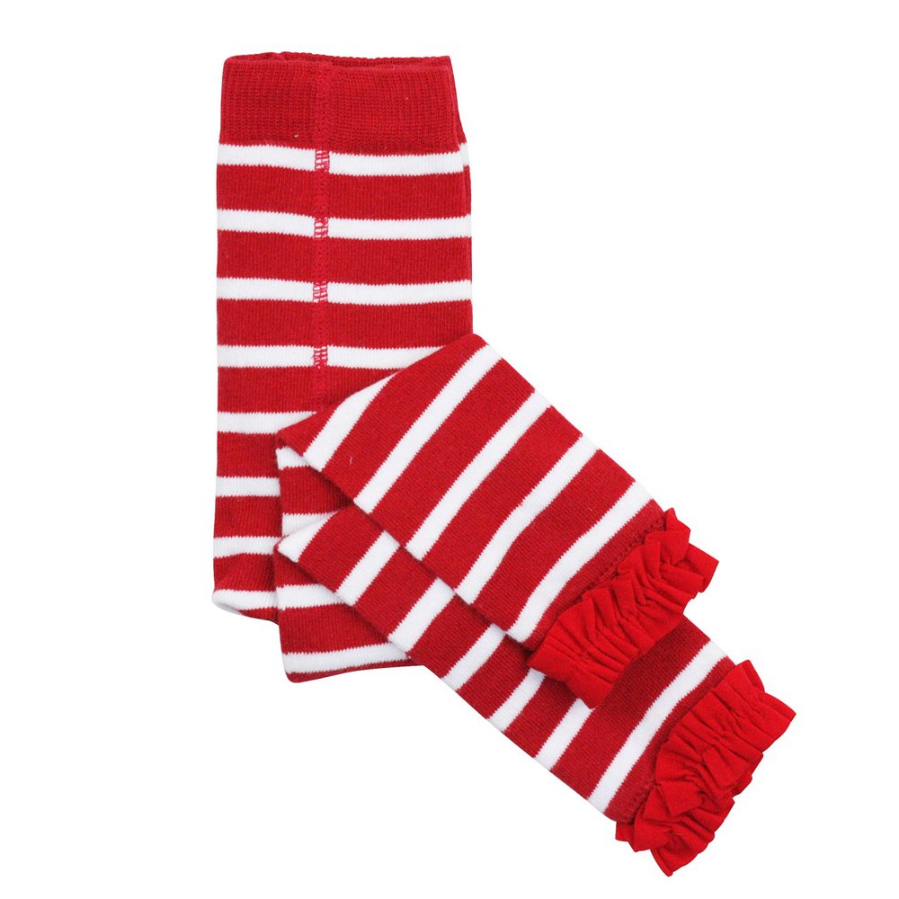 red and white striped baby socks