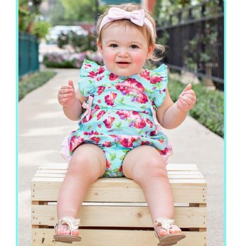 Ruffle Butts "Life is Rosy" Ruffle Romper