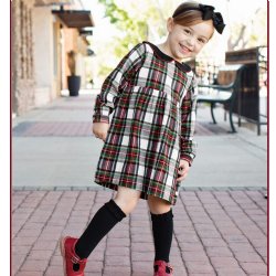 Ruffle Butts "Juniper" Plaid  Holiday Dress for Toddlers