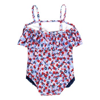 Ruffle Butts "Red, White and Bloom" Single Ruffle Swimsuit for Toddlers