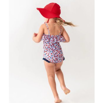 Ruffle Butts "Red, White and Bloom" Single Ruffle Swimsuit for Toddlers