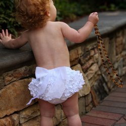 Ruffle Butts White Diaper Cover with Organza Bow