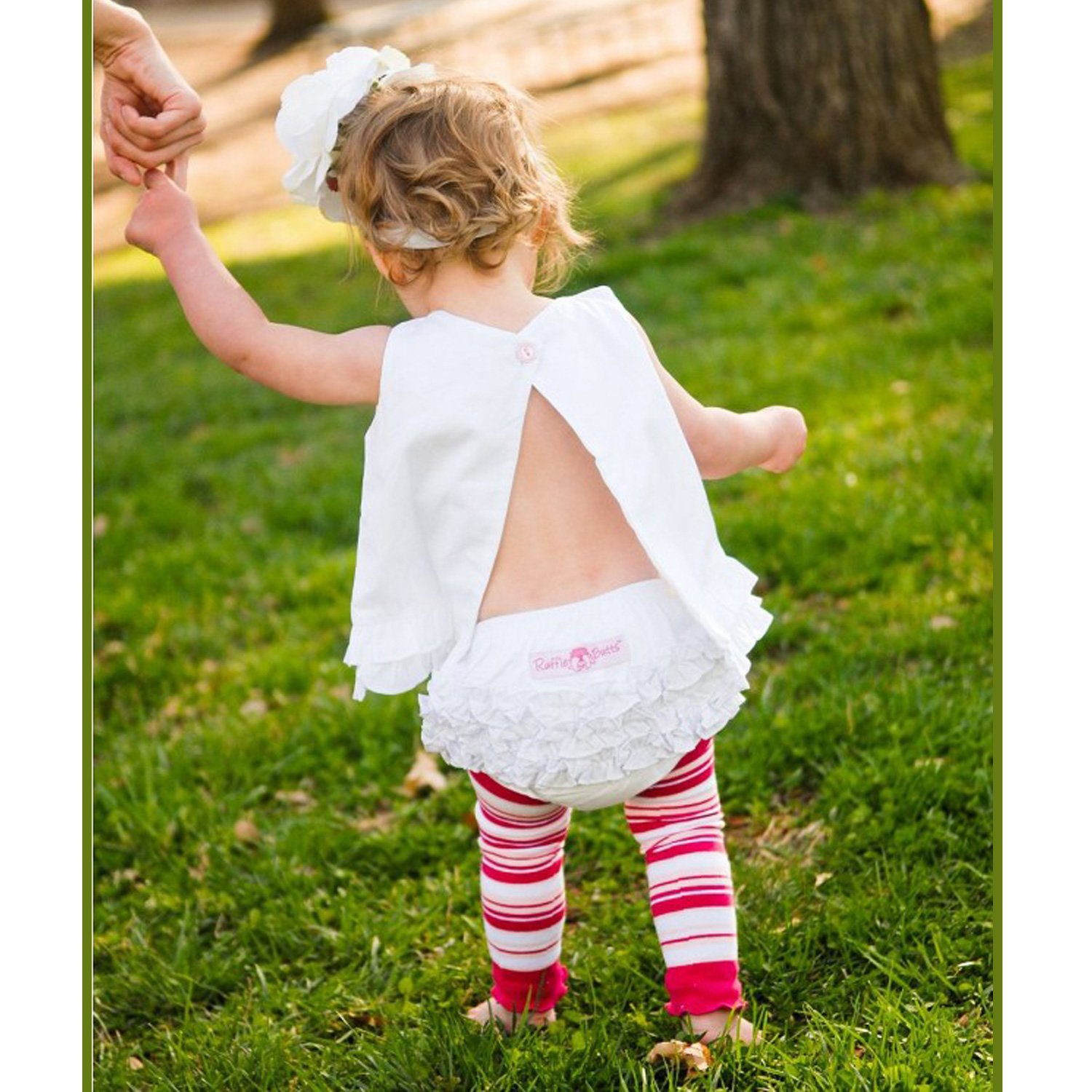 Ruffle Butts Diaper Cover-White