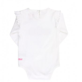 Ruffle Butts White "Henley" Flutter Onesie