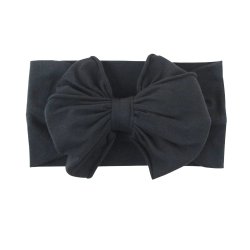 Ruffle Butts Black Big Bow Headband for Baby Girls 