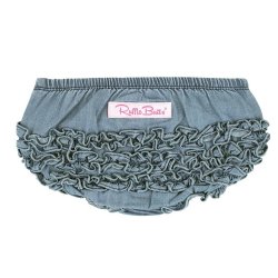 Ruffle Butts Light Wash Denim Diaper Cover