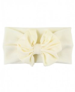 Ruffle Butts Ivory Big Bow Headband for Baby Girls and Toddlers