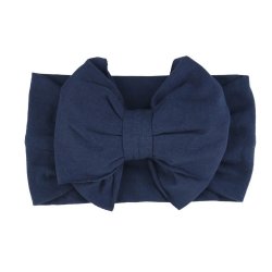 Ruffle Butts "Navy Blue" Headband with Big Bow for Baby Girls 