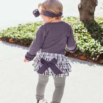 Ruffle Butts Shadow Purple Long Sleeve Layering Bodysuit Onesie