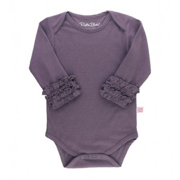 Ruffle Butts Shadow Purple Long Sleeve Layering Bodysuit Onesie