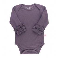 Ruffle Butts Shadow Purple Long Sleeve Layering Bodysuit Onesie