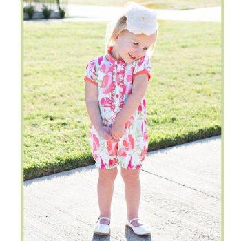 Ruffle Butts "Sweet Stems" Bubble Romper for Baby and Toddler Girls