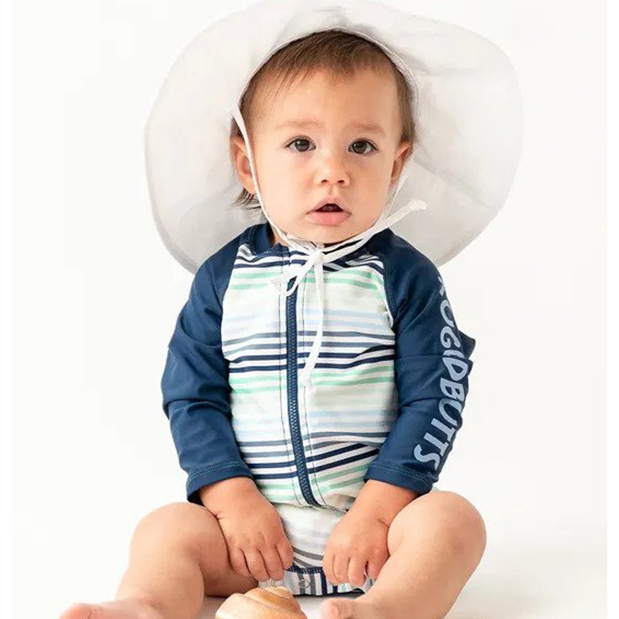 Rugged Butts Coastal Rash Guard One Piece Swimsuit for Baby Boys