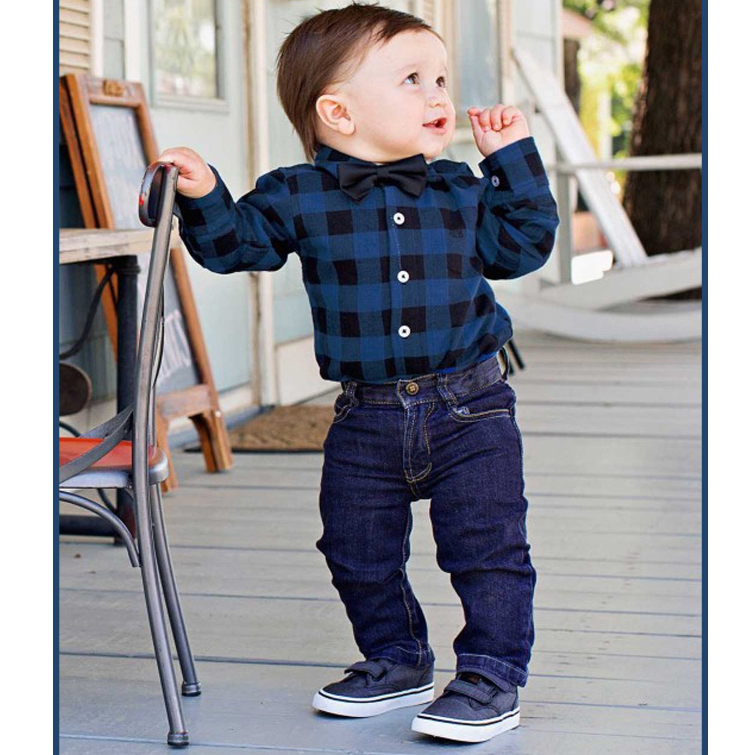 buffalo plaid baby outfit
