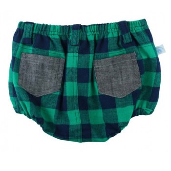 Rugged Butts "Buffalo Plaid" Navy & Green Bloomer for Boys