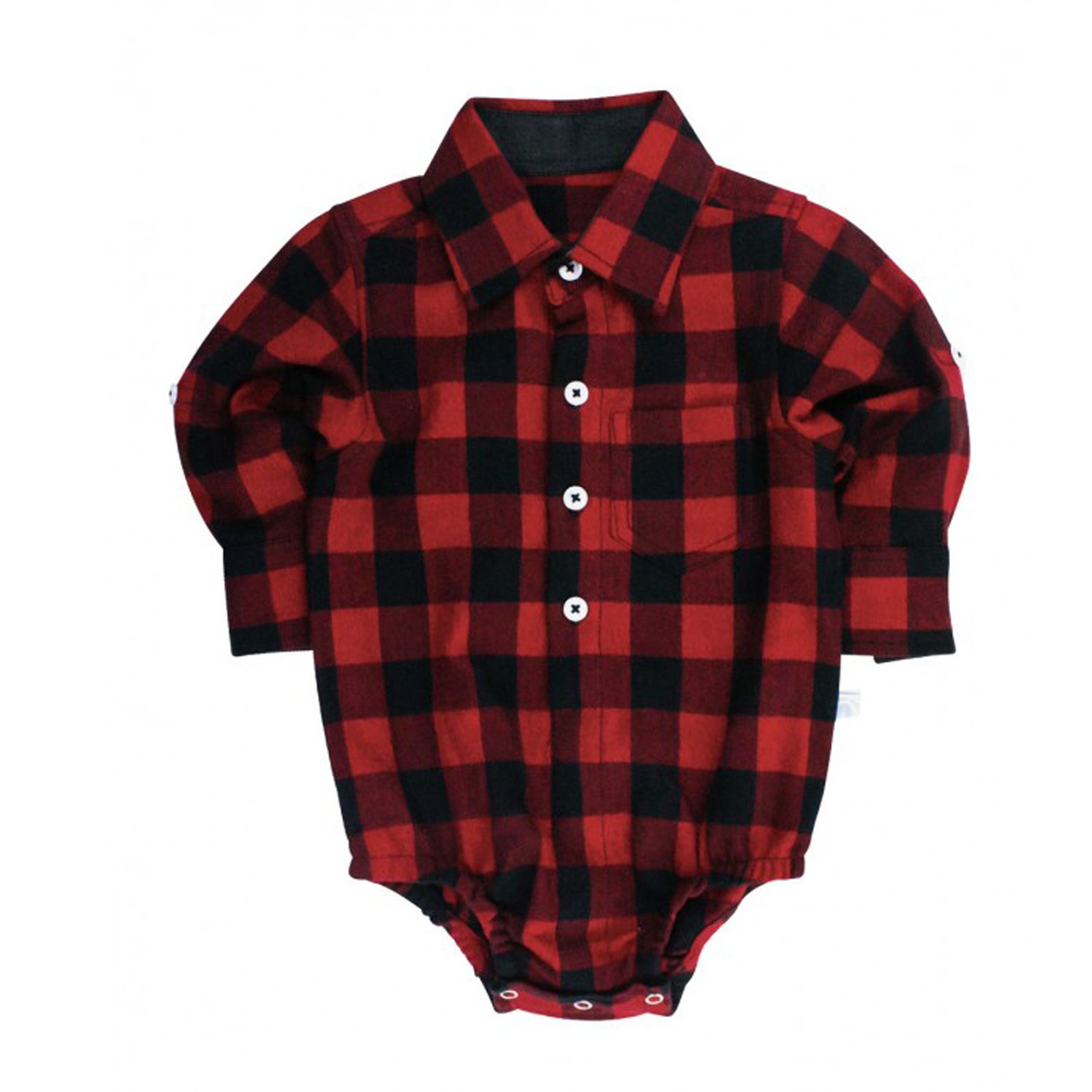 Rugged Butts Red Buffalo Plaid Onesie for Baby Boys
