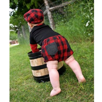 Rugged Butts "Buffalo Plaid" Red Bloomer for Boys