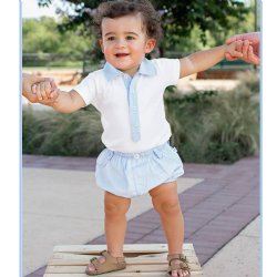 Rugged Butts White with Blue Collar Onesie