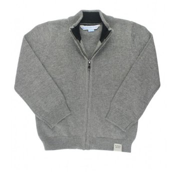 Rugged Butts Heather Grey Full Zip Sweater for Infants and Toddler Boys