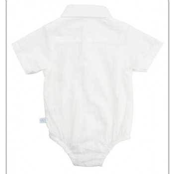 Rugged Butts White Short Sleeve Dobby Onesie for Baby Boys